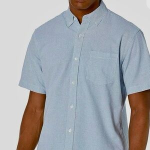 AMAZON ESSENTIALS REGULAR-FIT SHORT-SLEEVE POCKET OXFORD BLUE SHIRT SIZE XS